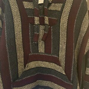 Molina Unisex Multicolor Striped BoHo Hoodie-Size Lg